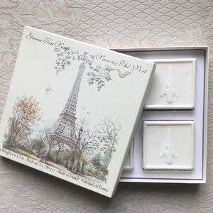 Elegant from France set of 4 Green Tea Soap Bars  Eiffel Tower Embossed
